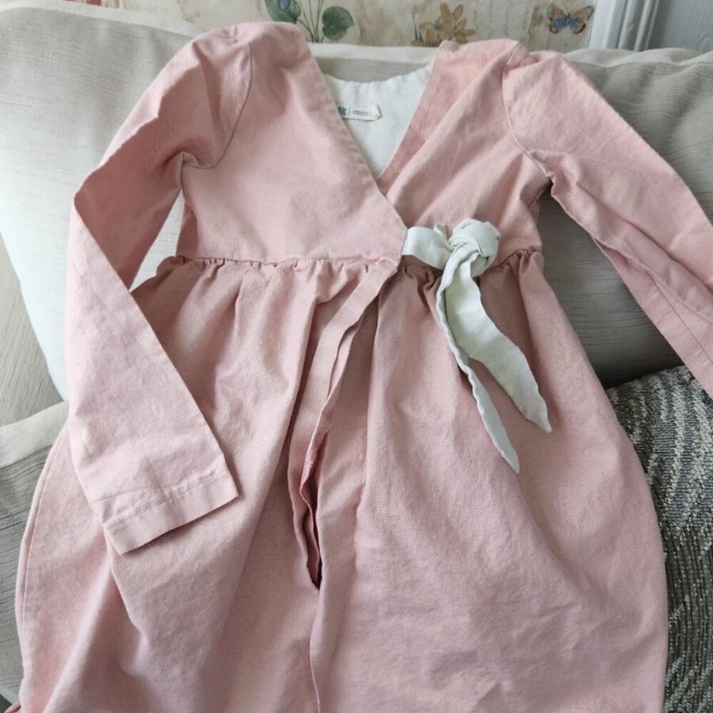 Thimble size 6 little girls pink shimmer wrap dress